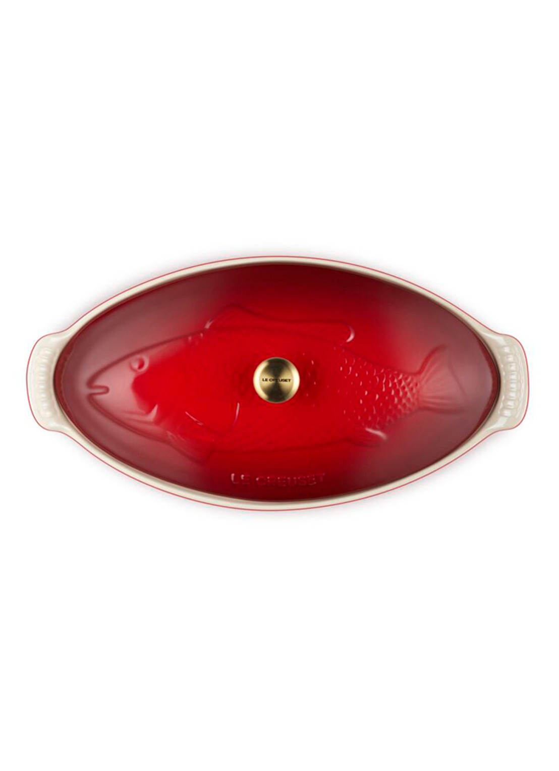 Le Creuset Heritage ovenschaal 41 cm - detail donkerrood