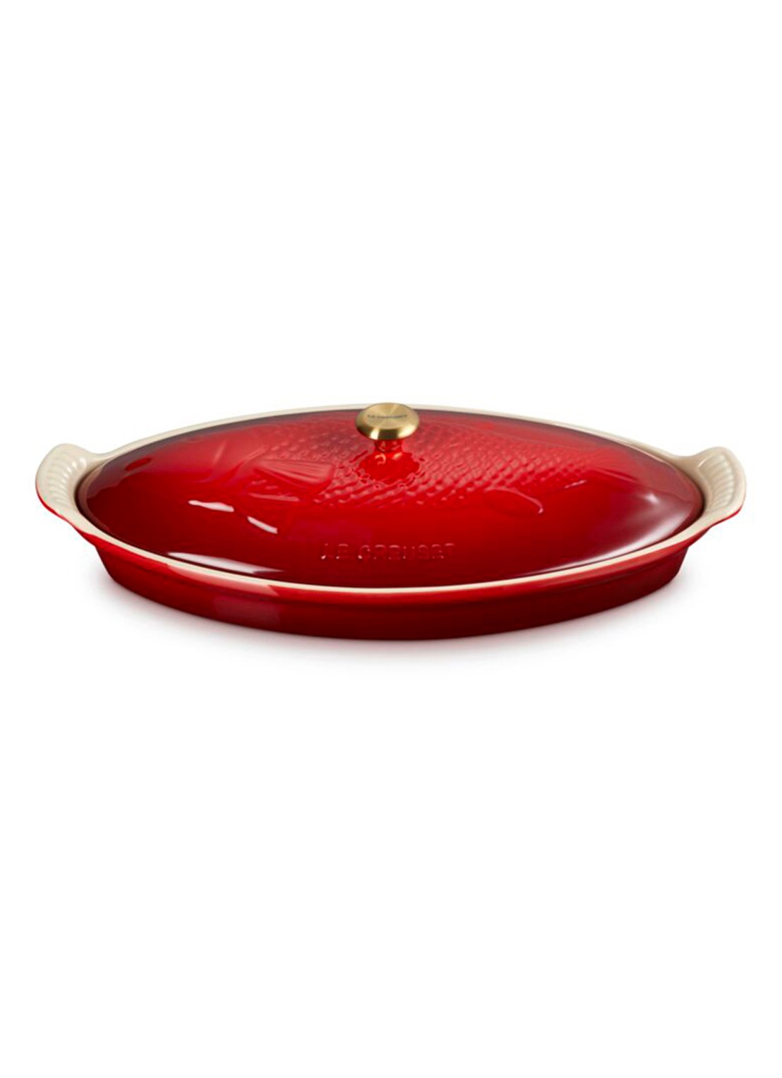 Le Creuset Heritage ovenschaal 41 cm - voorkant 5 donkerrood