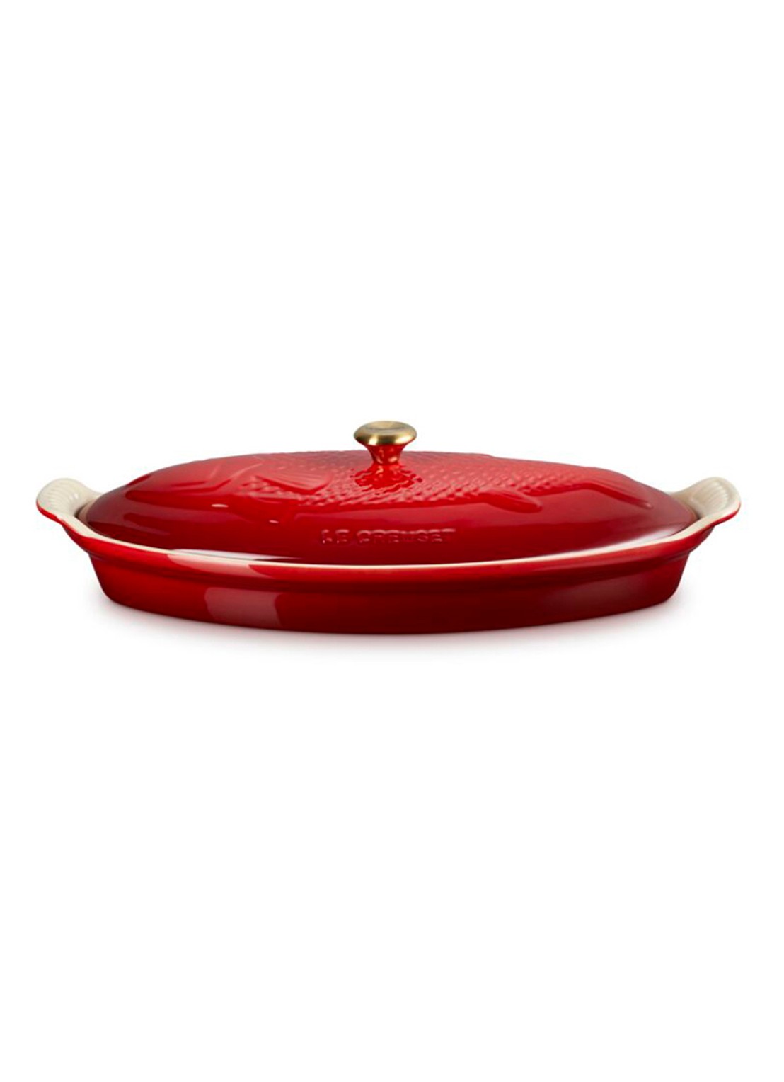 Le Creuset Heritage ovenschaal 41 cm - voorkant 6 donkerrood