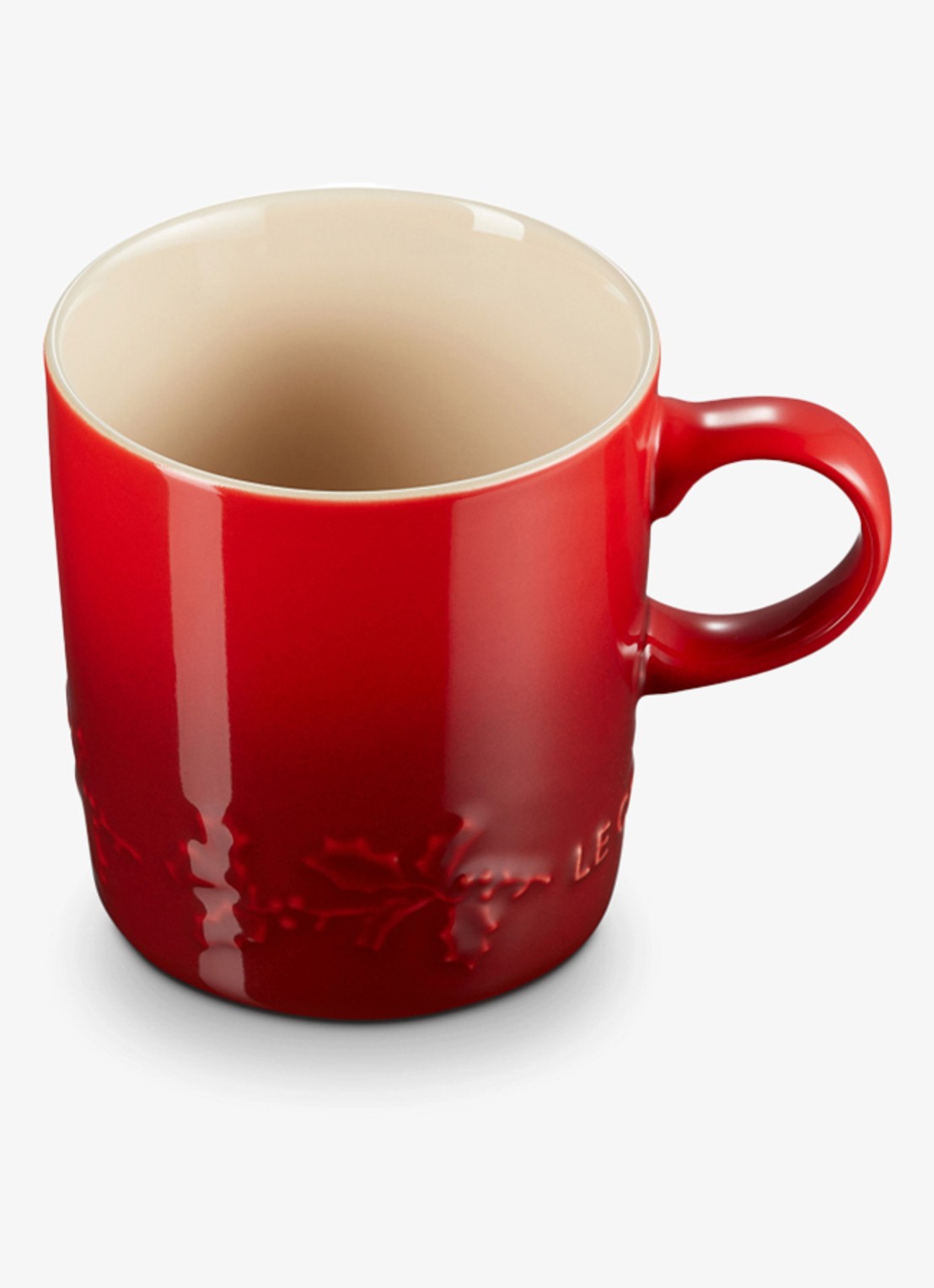 Le Creuset Holly mok 35 cl - voorkant 2 donkerrood