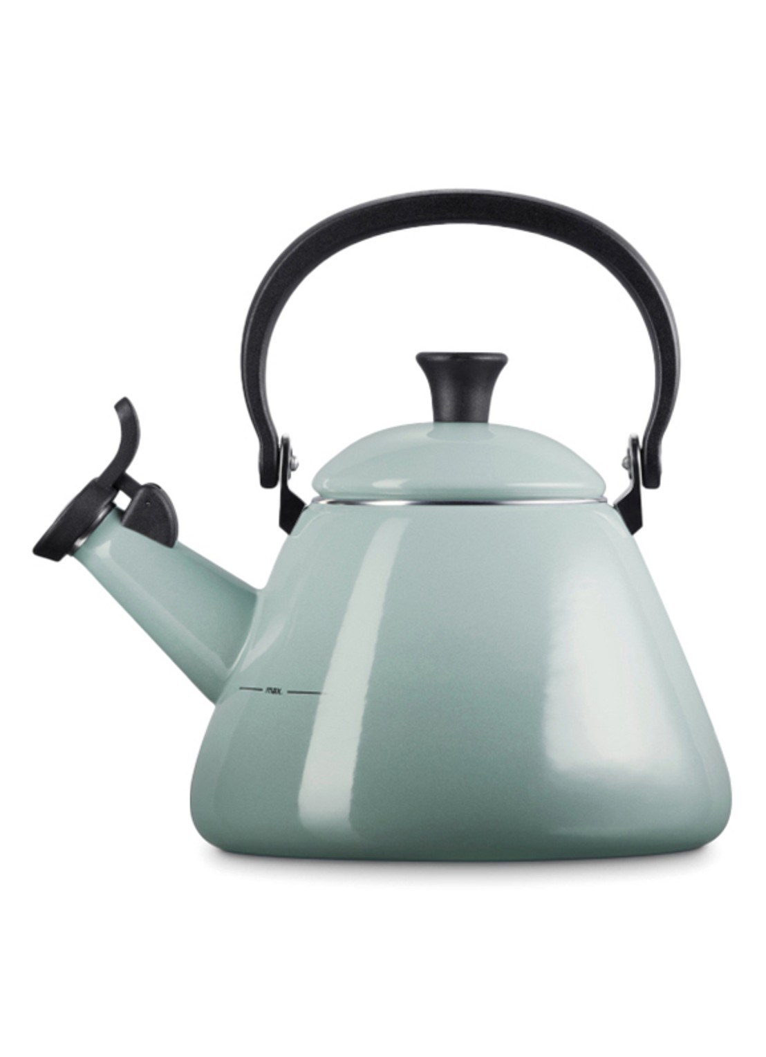 Le Creuset Kone fluitketel 1,6 liter - achterkant donkerblauw