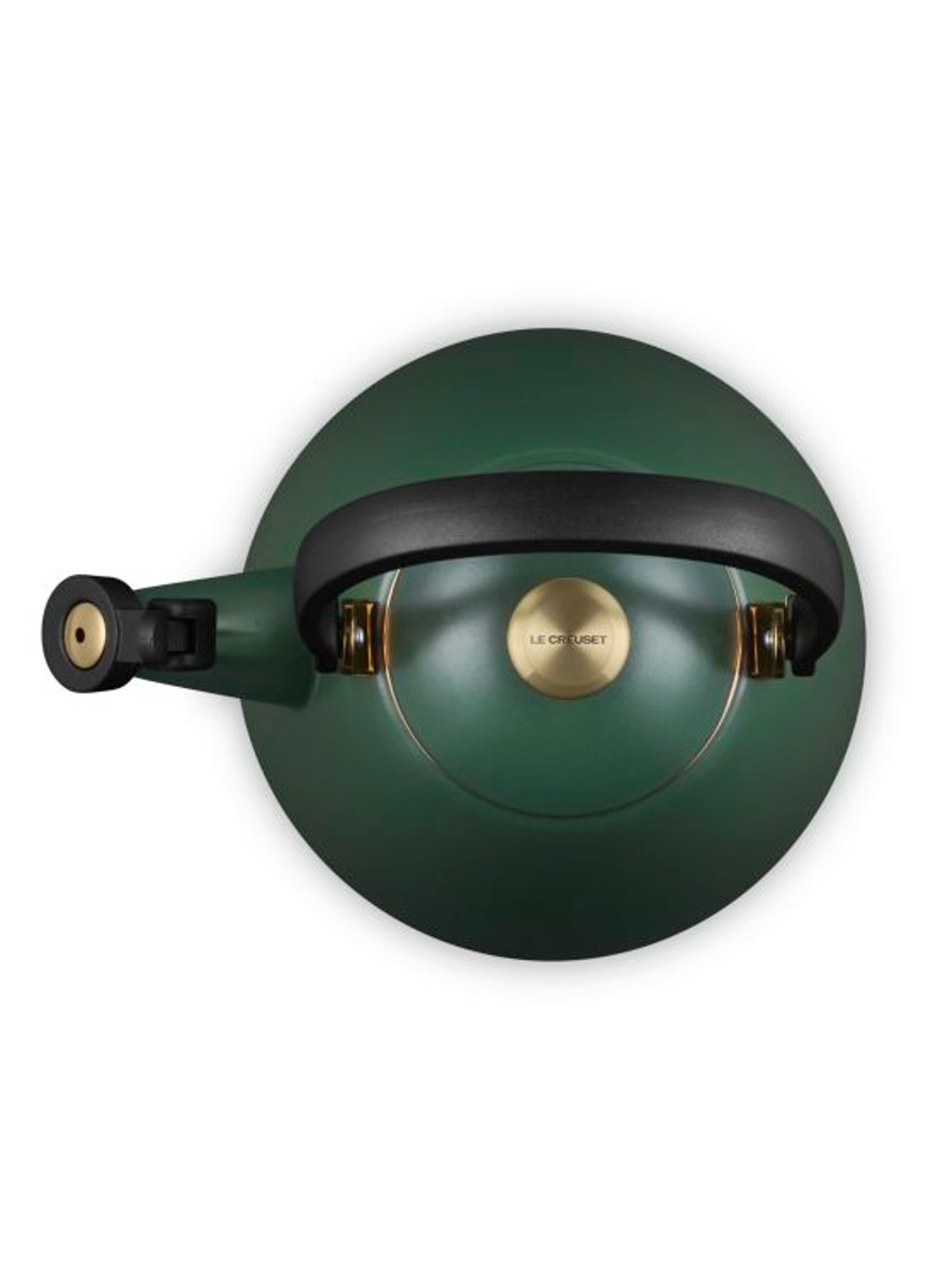 Le Creuset Kone Forêt fluitketel 1,6 liter - detail 2 donkergroen