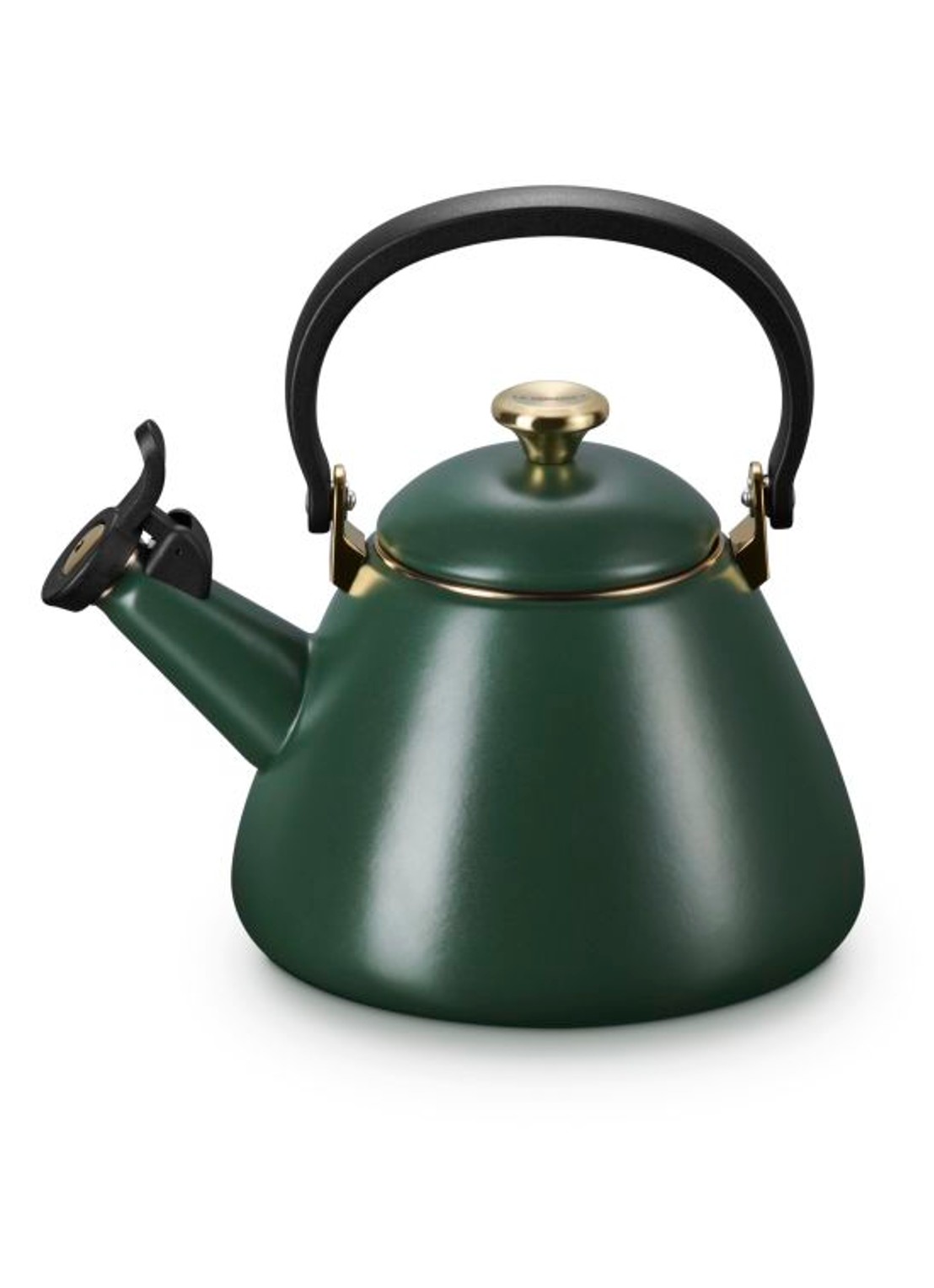 Le Creuset Kone Forêt fluitketel 1,6 liter - voorkant 3 donkergroen