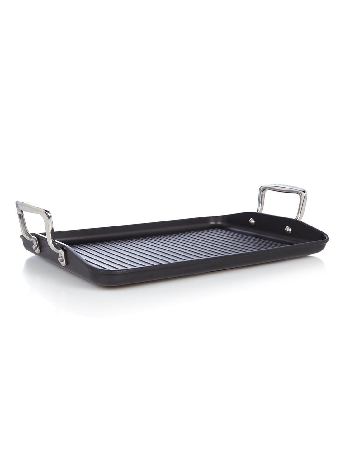 Le Creuset Les Forgées grillplaat 35 x 25 cm - voorkant zwart