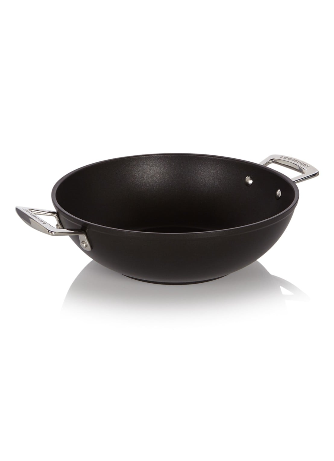 Le Creuset Les Forgées wokpan Ø28 cm - voorkant zwart