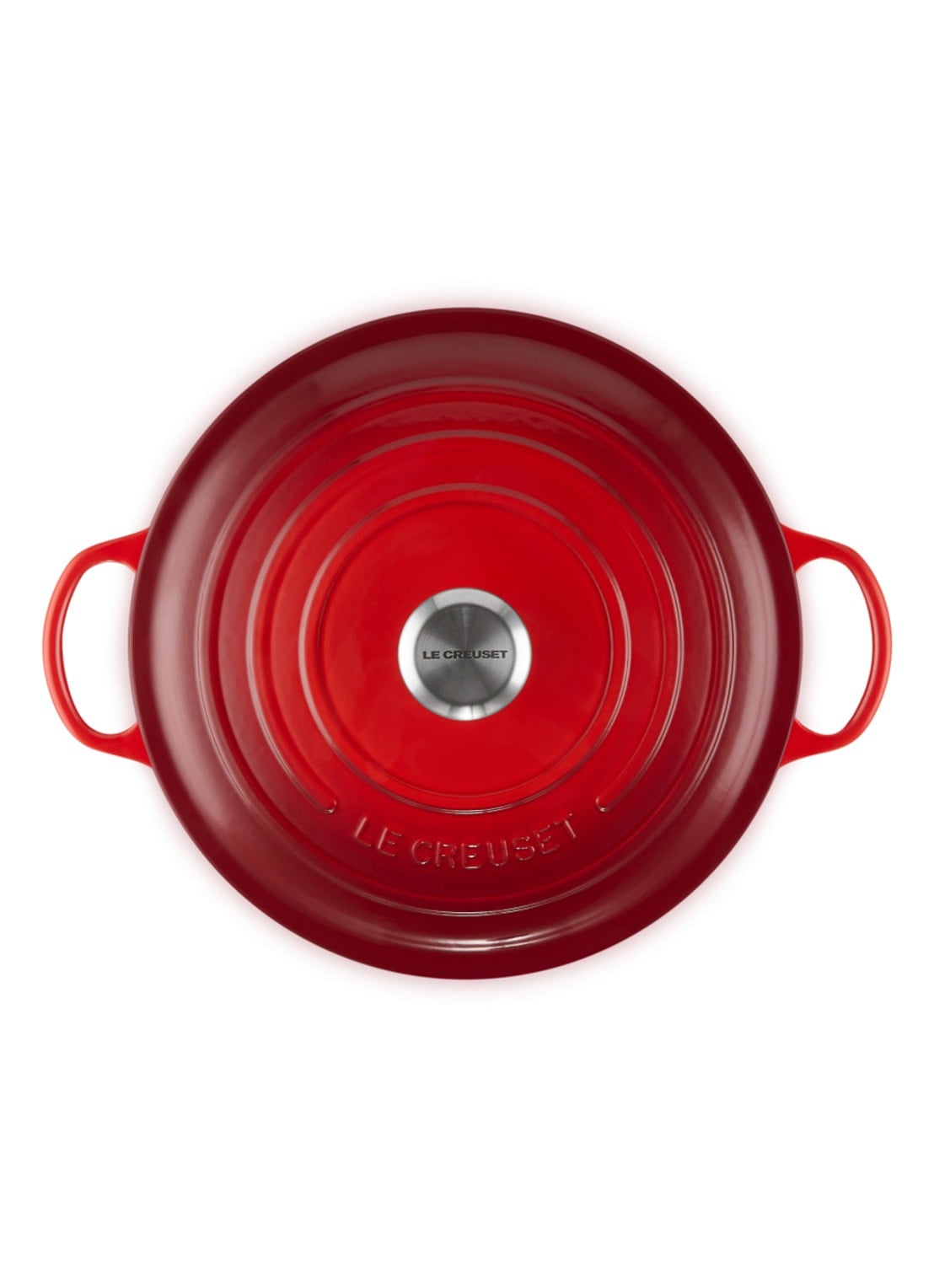 Le Creuset Marmite Signature soeppan Ø30 cm - detail donkerrood