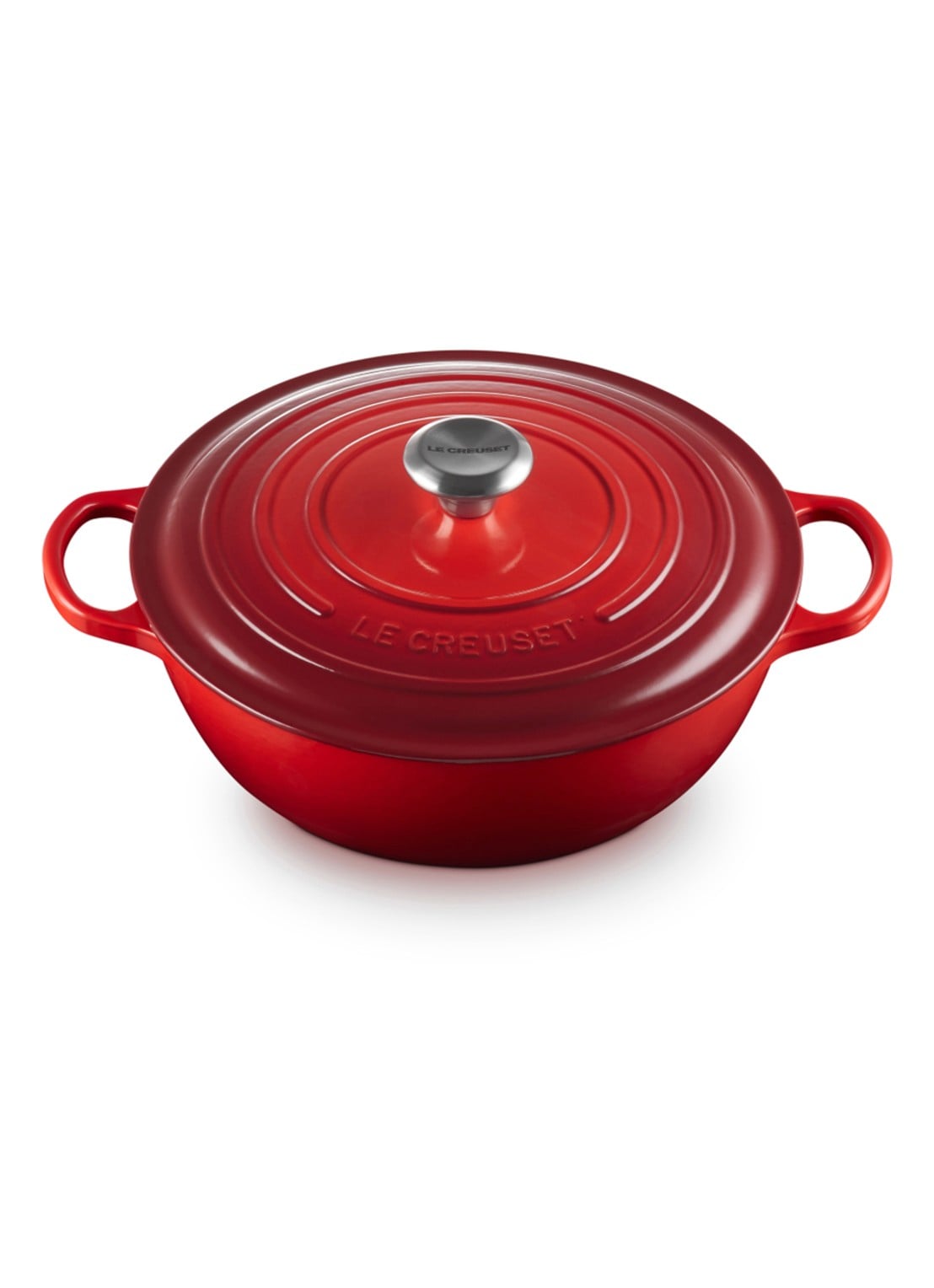 Le Creuset Marmite Signature soeppan Ø30 cm - voorkant 3 donkerrood