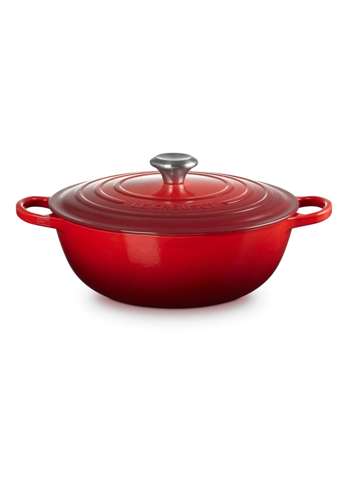 Le Creuset Marmite Signature soeppan Ø30 cm - voorkant 4 donkerrood