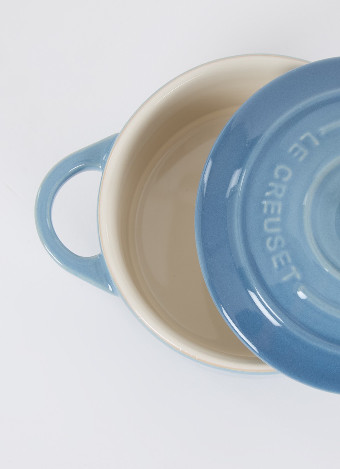 Le Creuset Mini Cocotte Ø10 cm - voorkant 2 chambray / blauw