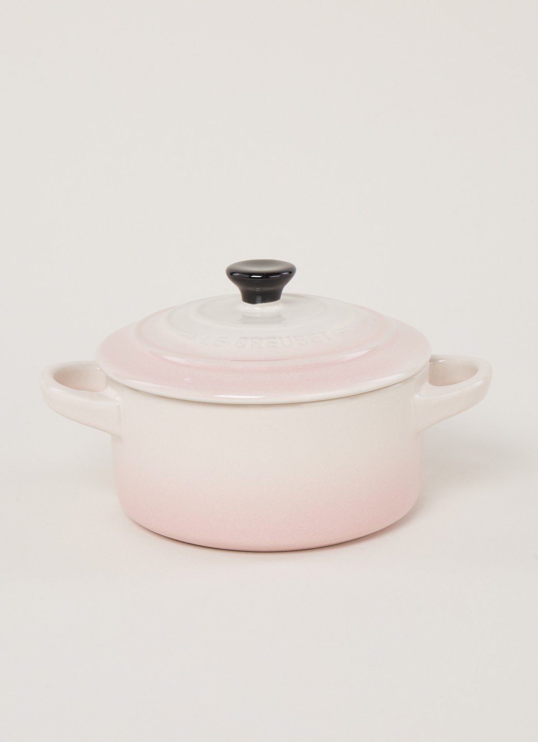 Le Creuset Mini Cocotte braad-/stoofpan Ø10 cm - voorkant 3 shell pink / roze
