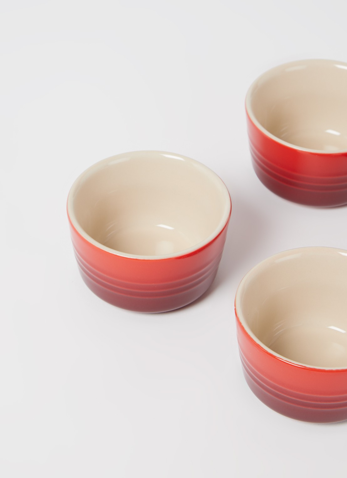 Le Creuset Mini ramekin 7,2 cm set van 4 - detail kersenrood / rood