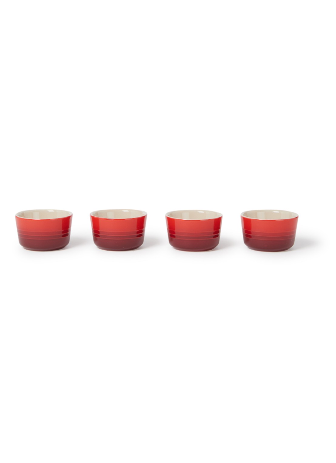 Le Creuset Mini ramekin 7,2 cm set van 4 - voorkant 2 kersenrood / rood