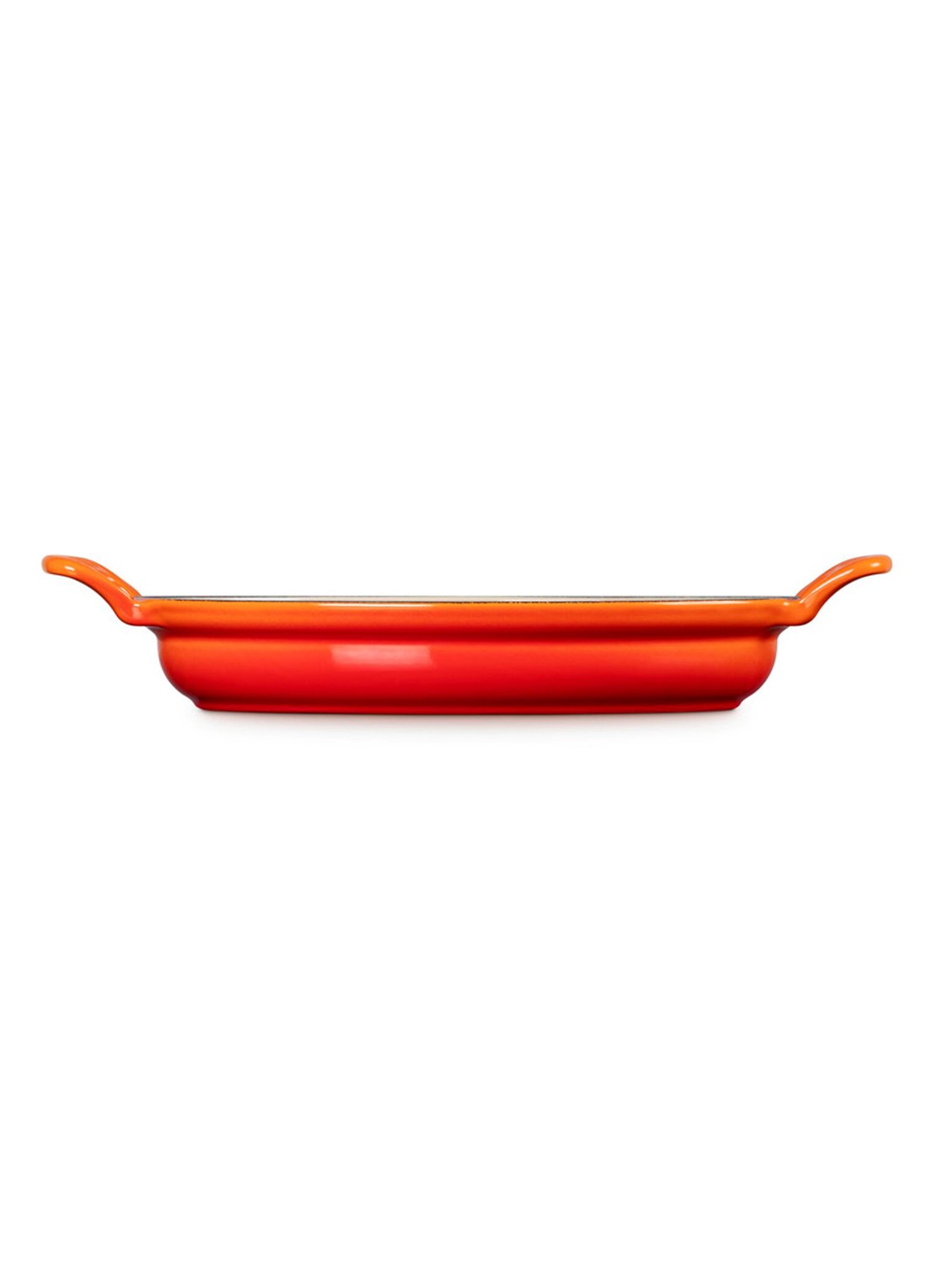 Le Creuset Modern Heritage ovenschaal/braadslede 28 cm - achterkant 5 oranjerood