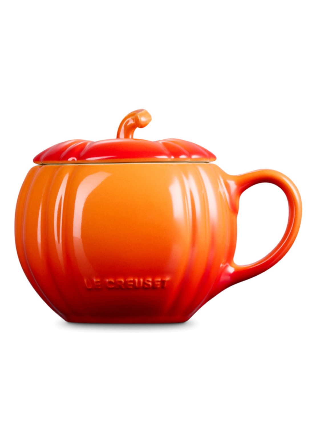 Le Creuset Mok 40 cl - achterkant oranjerood