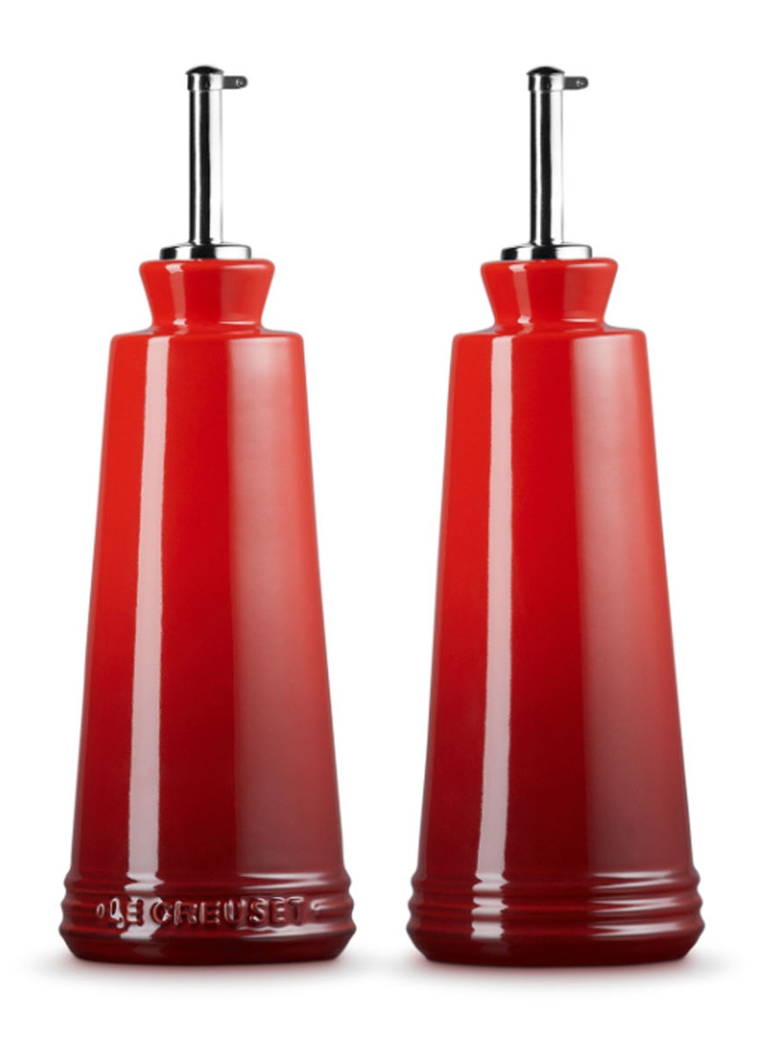 Le Creuset Olie- en azijnstel set van 2  - achterkant kersenrood / rood
