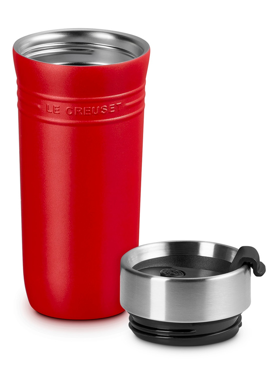 Le Creuset On The Go thermosbeker 0,35 liter - detail rood