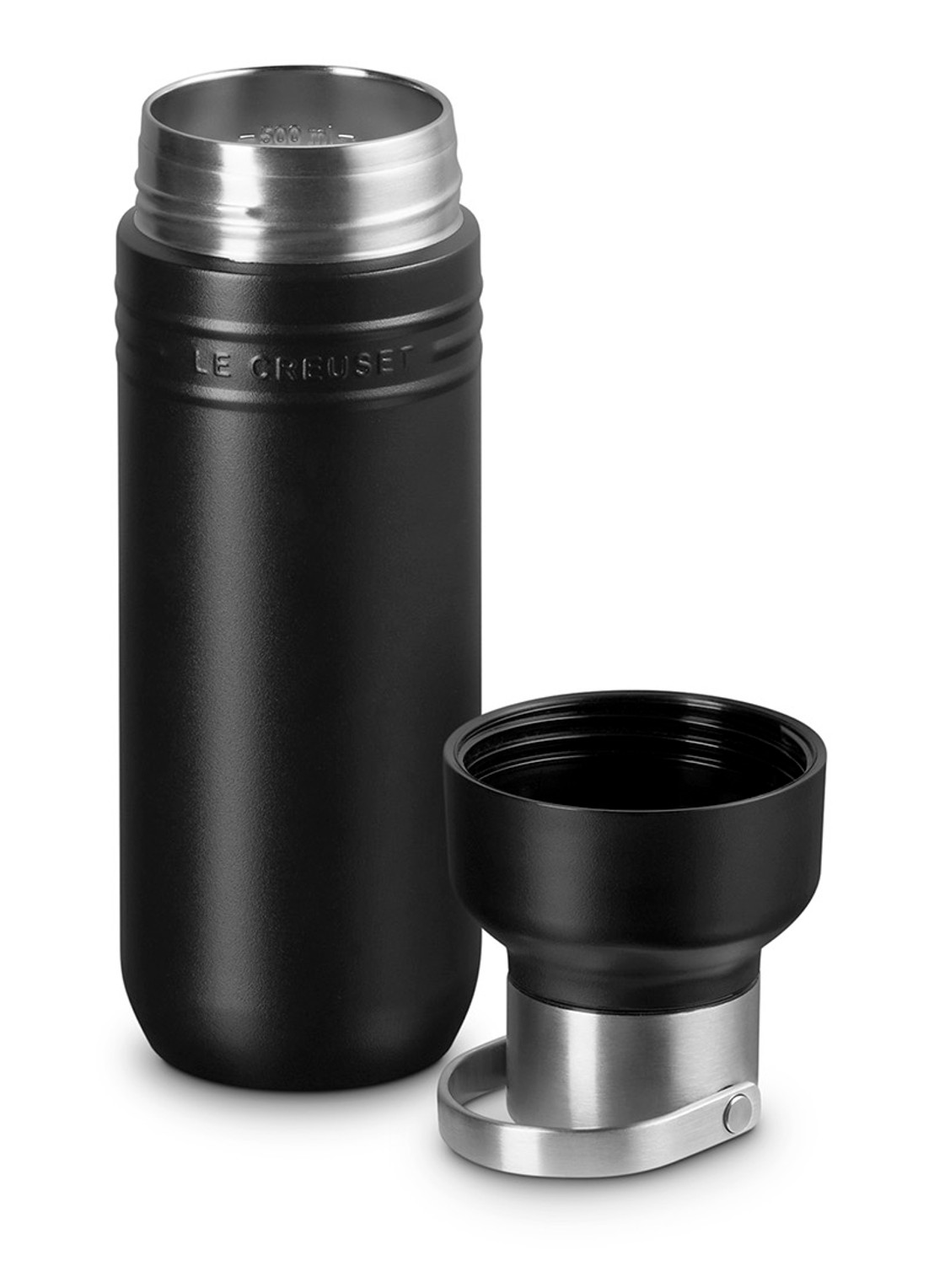 Le Creuset On The Go waterfles 0,5 liter - detail zwart