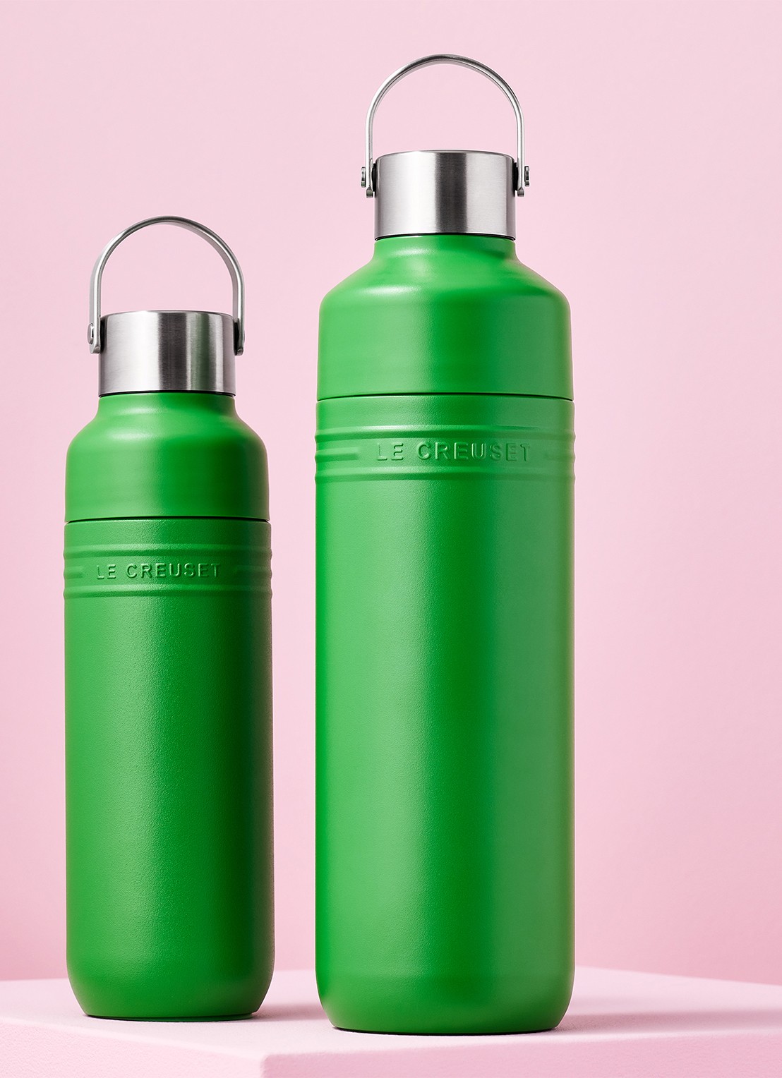 Le Creuset On The Go waterfles 0,5 liter - voorkant 7 groen