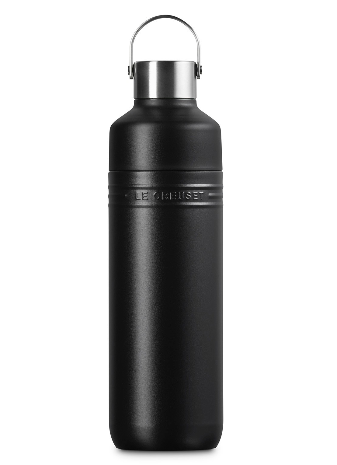 Le Creuset On The Go waterfles 1 liter - voorkant zwart