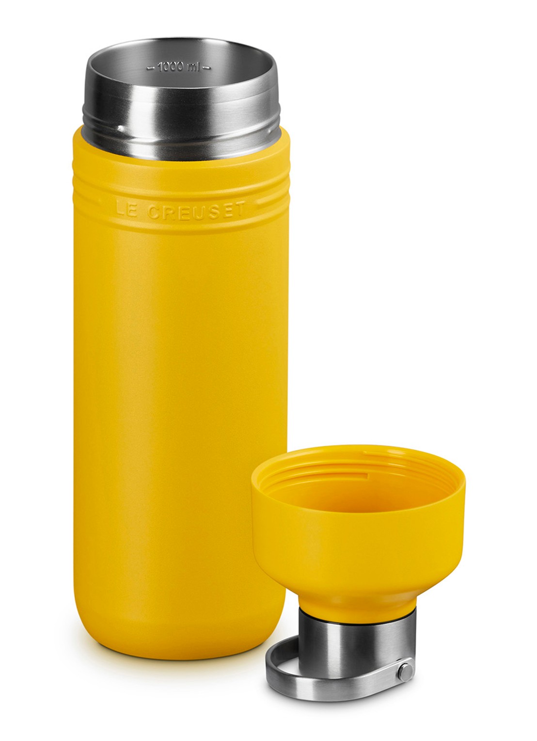 Le Creuset On The Go waterfles 1 liter - detail geel