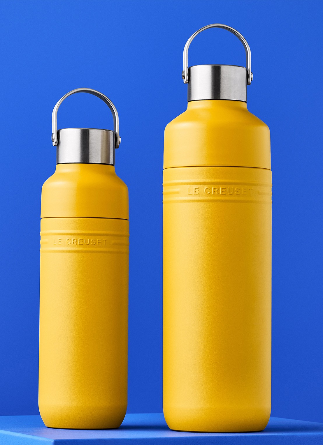 Le Creuset On The Go waterfles 1 liter - voorkant 7 geel