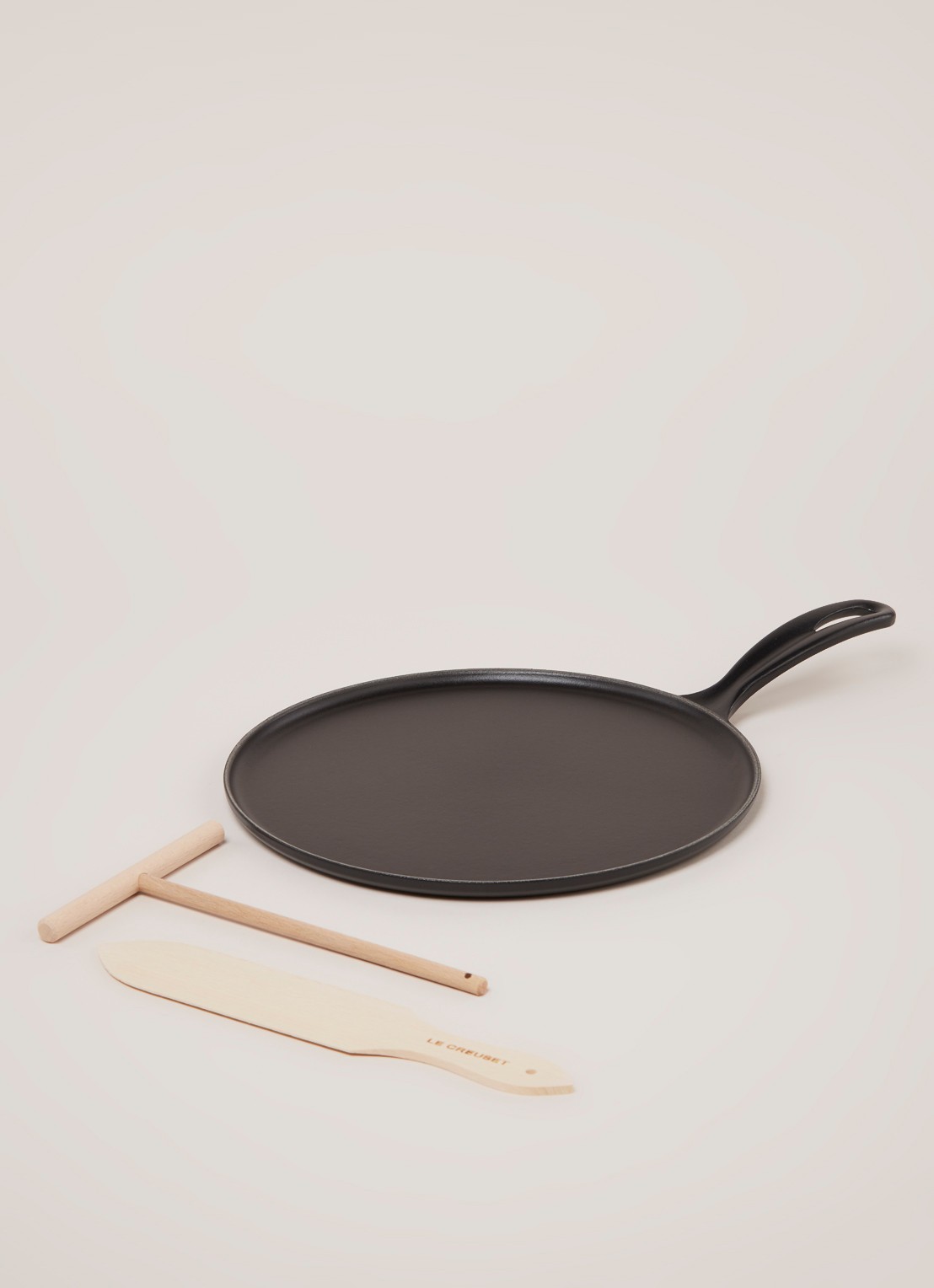 Le Creuset Pannenkoekenpan Ø27 cm - voorkant 2 mat zwart / zwart