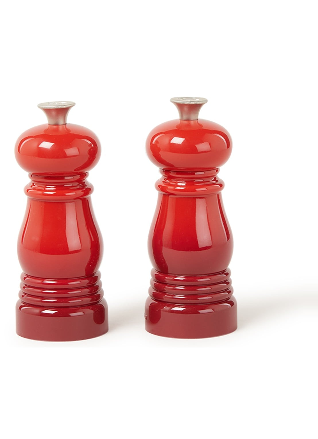 Le Creuset Peper- en zoutmolen 11 cm 2-delig - voorkant 2 kersenrood / rood