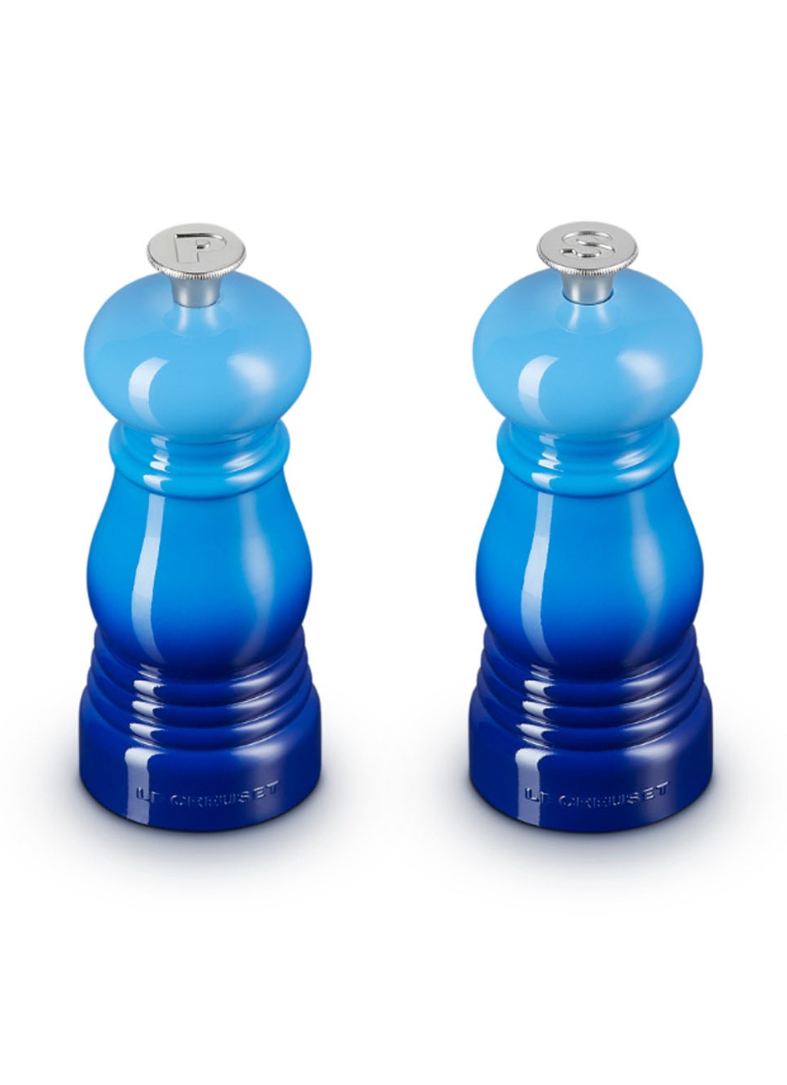 Le Creuset Peper- en zoutmolen 13 cm 2-delig - voorkant 5 azure / blauw