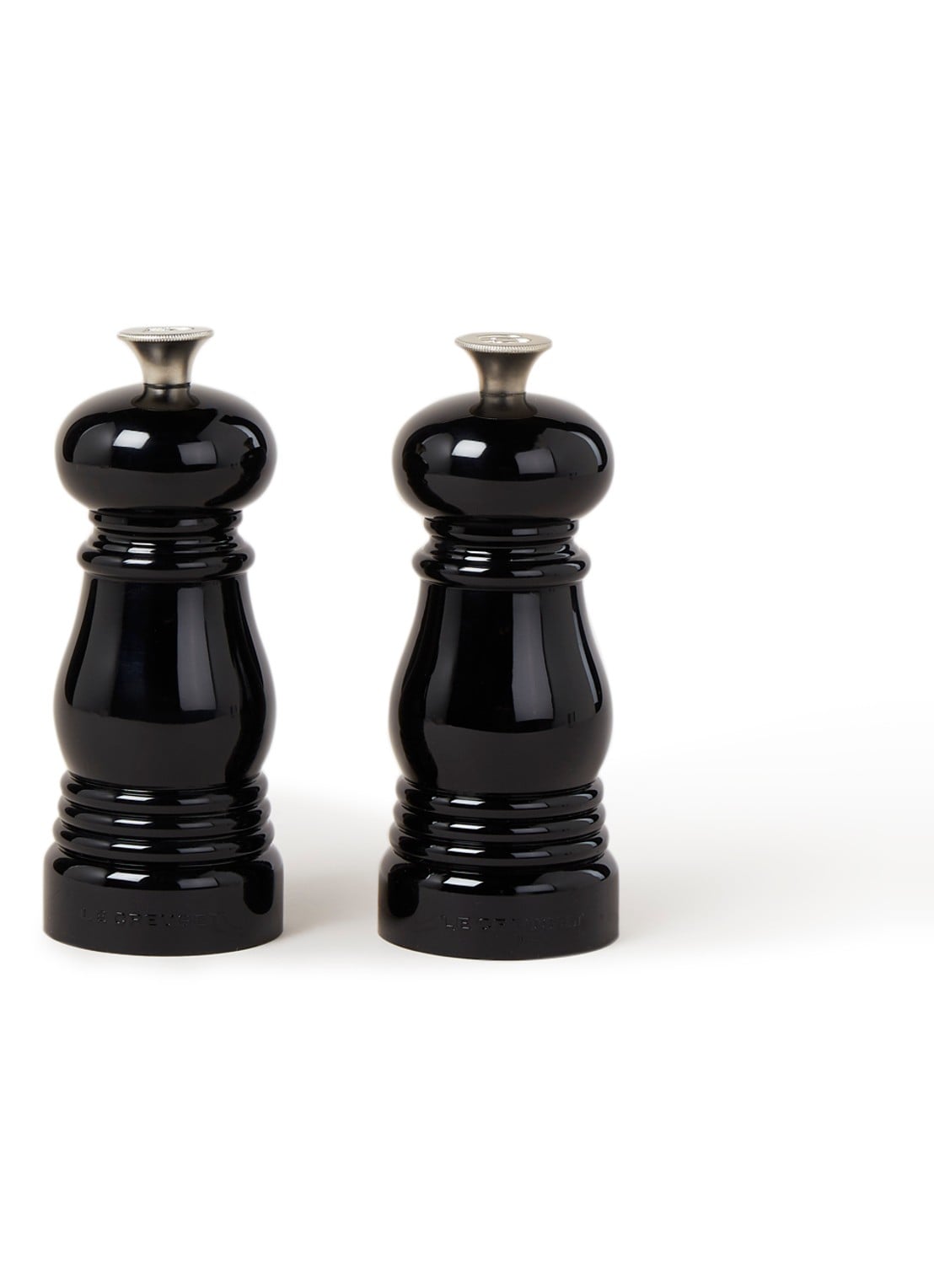 Le Creuset Peper- en zoutmolen 13 cm 2-delig - voorkant ebbenzwart / zwart