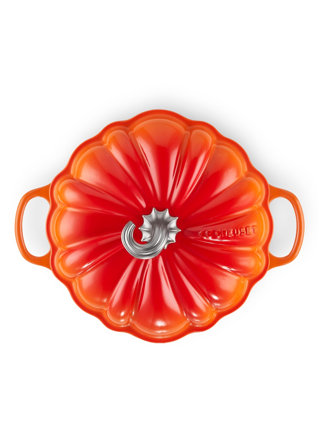 Le Creuset Pompoen Signature braadpan 24 cm - detail 4 oranjerood / oranje