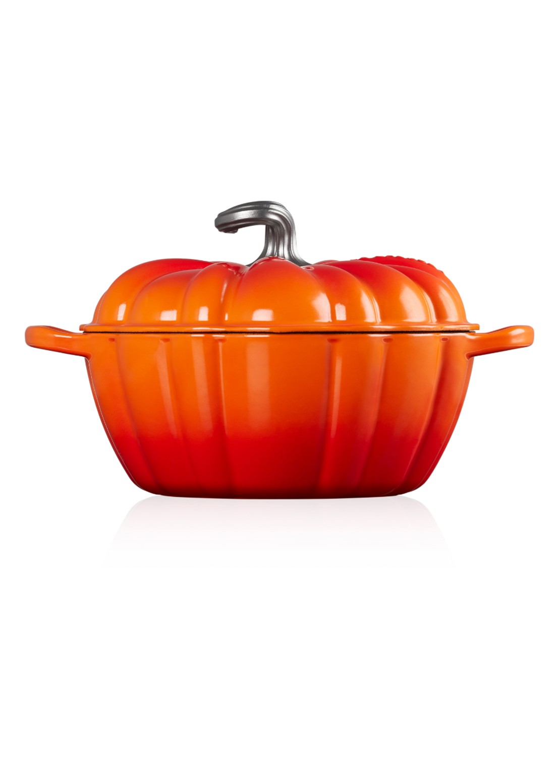 Le Creuset Pompoen Signature braadpan 24 cm - voorkant oranjerood / oranje