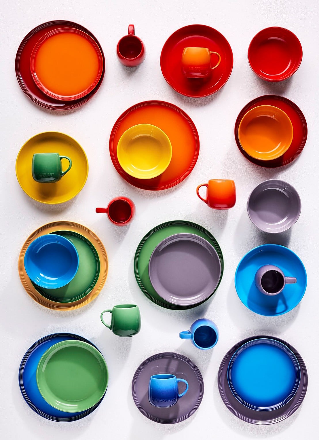 Le Creuset Rainbow diep bord 21,7 cm set van 6 - achterkant 3 multicolor