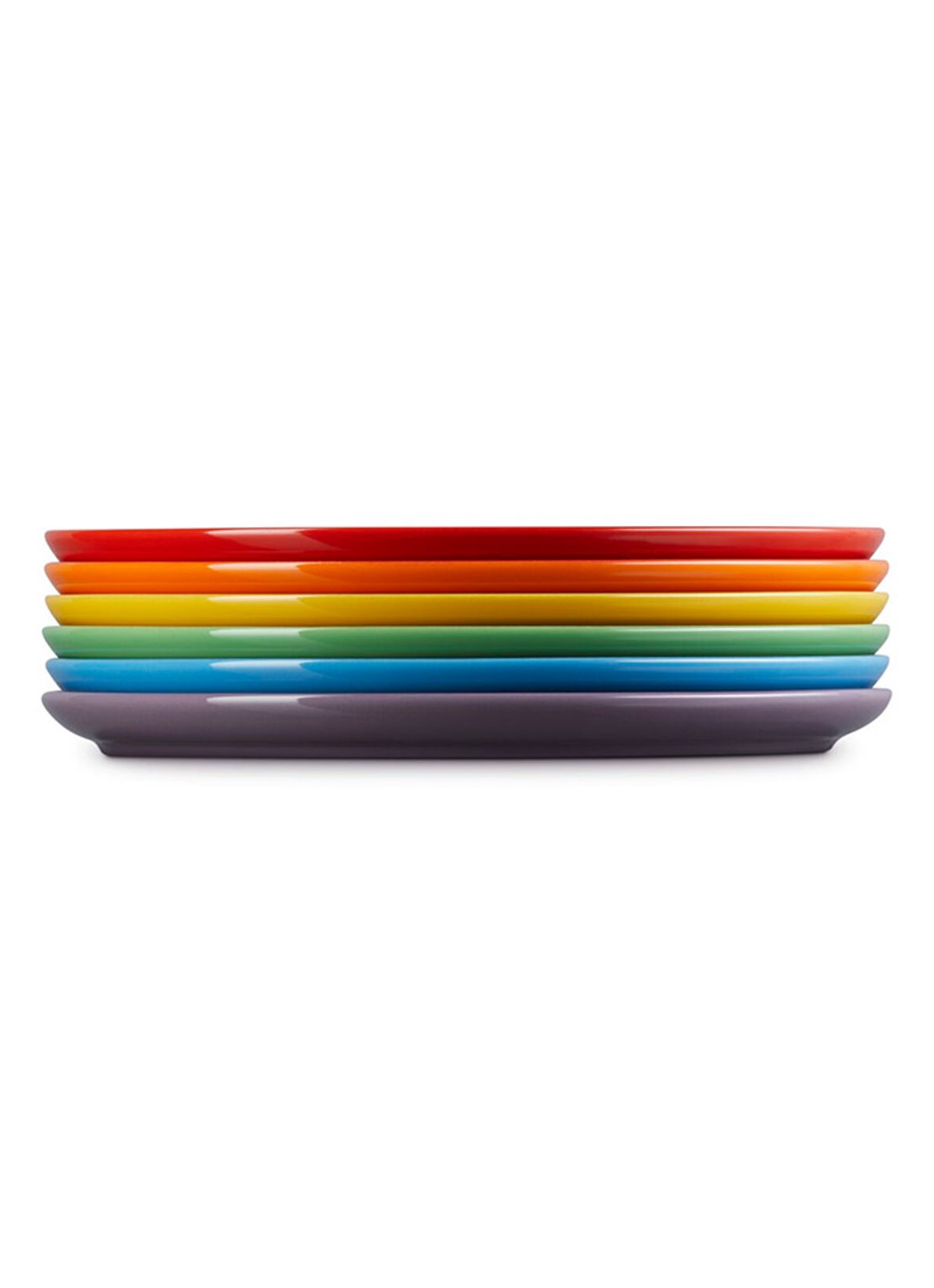 Le Creuset Rainbow dinerbord 27 cm set van 6 - detail rood