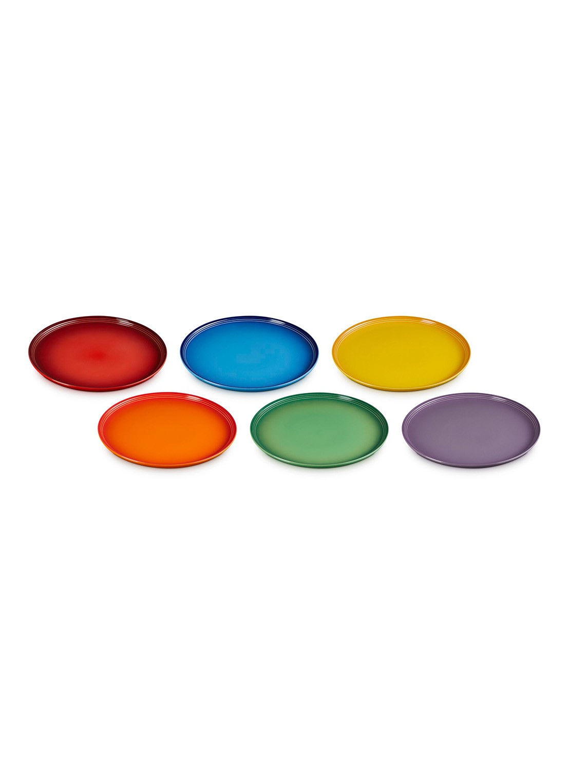 Le Creuset Rainbow dinerbord 27 cm set van 6 - detail 2 rood