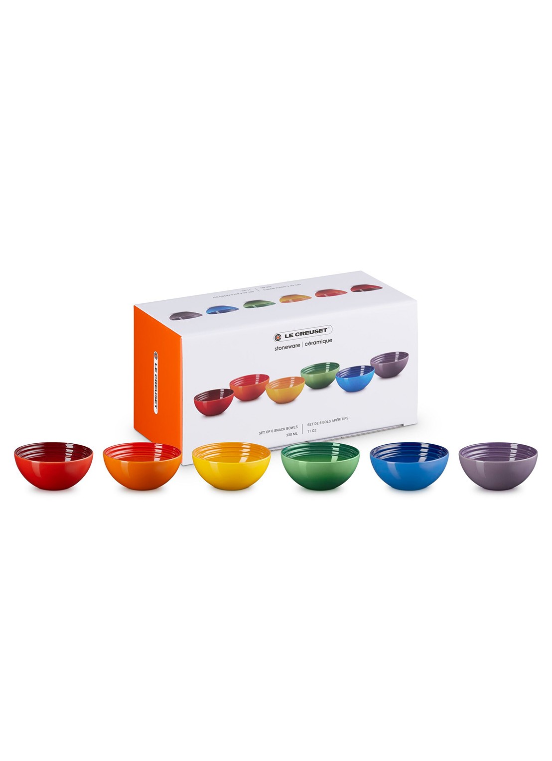 Le Creuset Rainbow dipschaal 12 cm set van 6 - voorkant rood