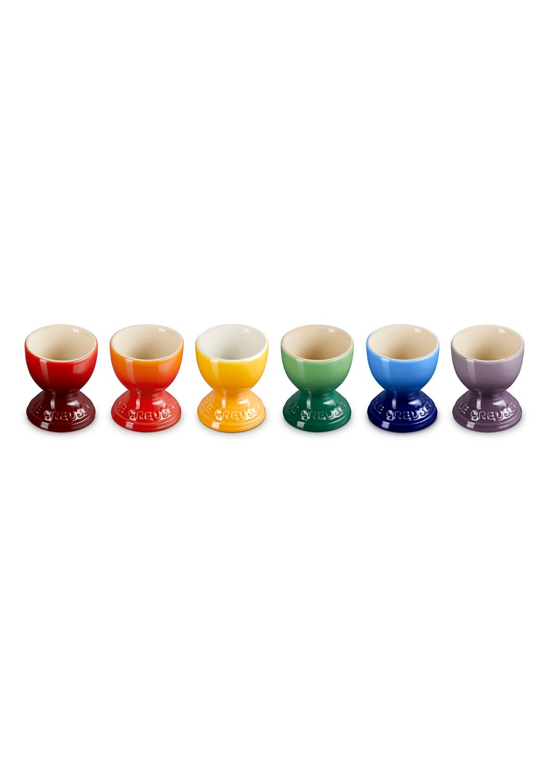 Le Creuset Rainbow eierdop 5,9 cm set van 6 - detail rood
