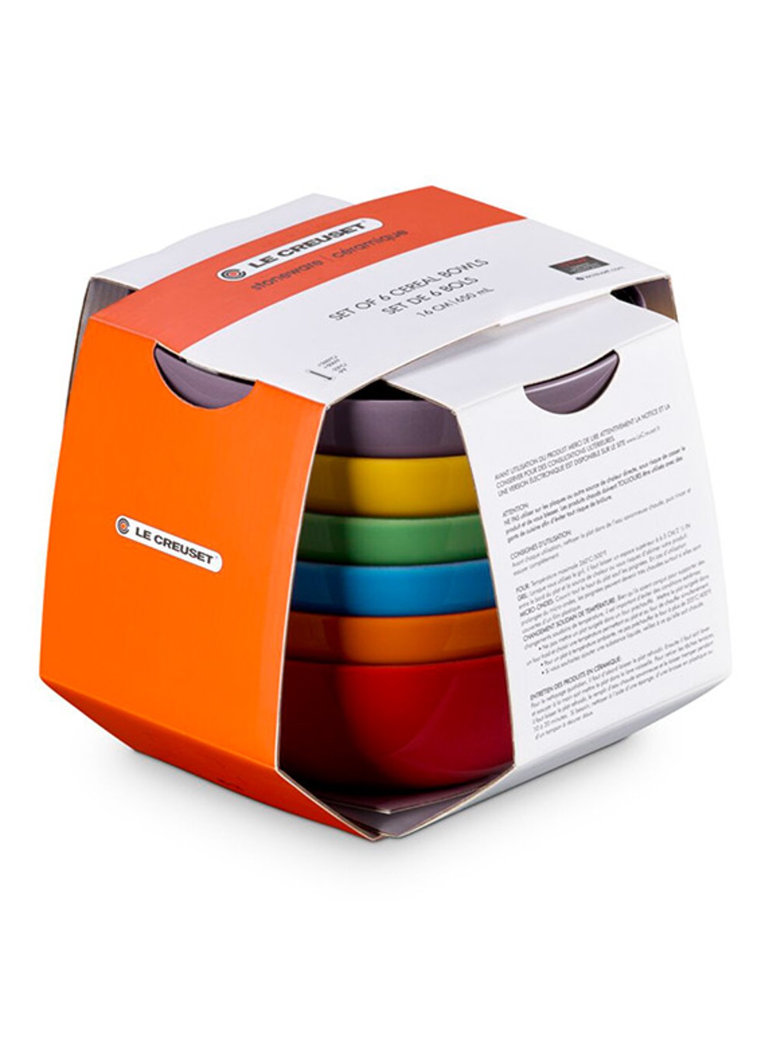 Le Creuset Rainbow kom 16,2 cm set van 6 - detail 2 rood