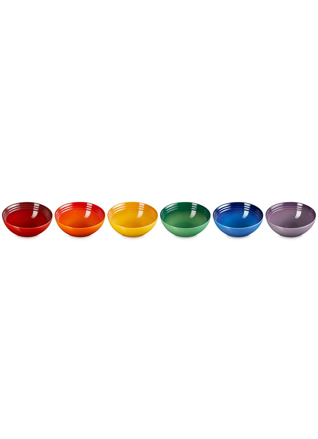 Le Creuset Rainbow kom 16,2 cm set van 6 - voorkant 3 rood