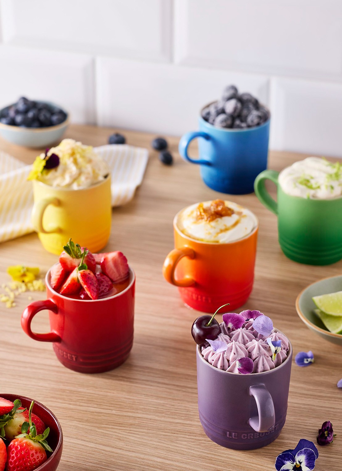 Le Creuset Rainbow kopje 20 cl set van 6 - achterkant 4 rood