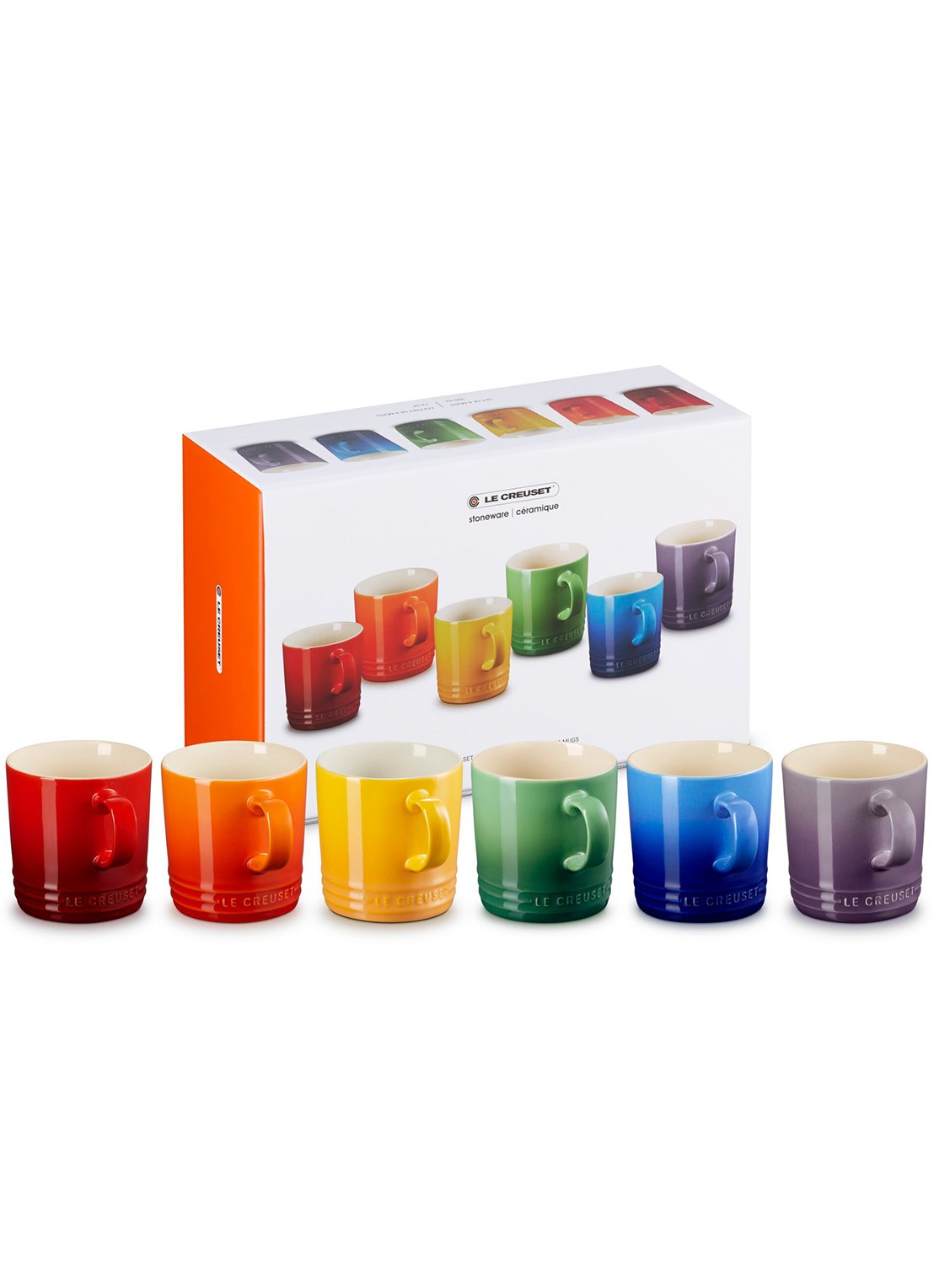 Le Creuset Rainbow mok 35 cl set van 6 - voorkant 3 rood