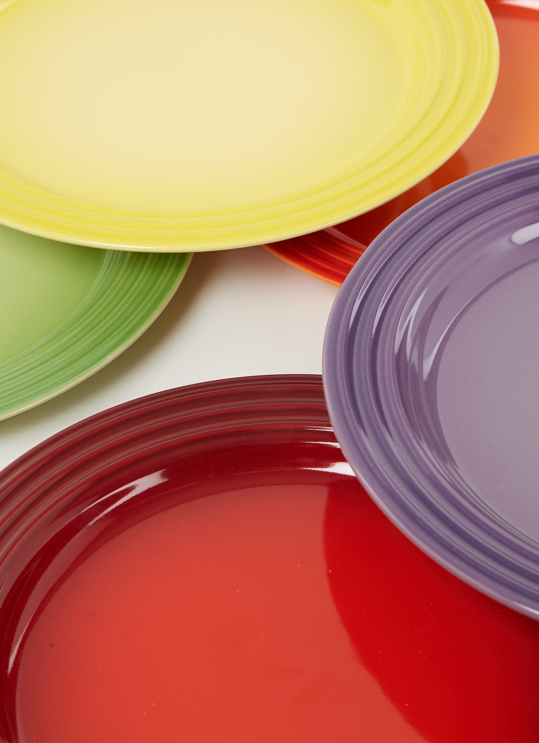 Le Creuset Regenboog ontbijtbord 22 cm set van 6 - detail multicolour / multicolor