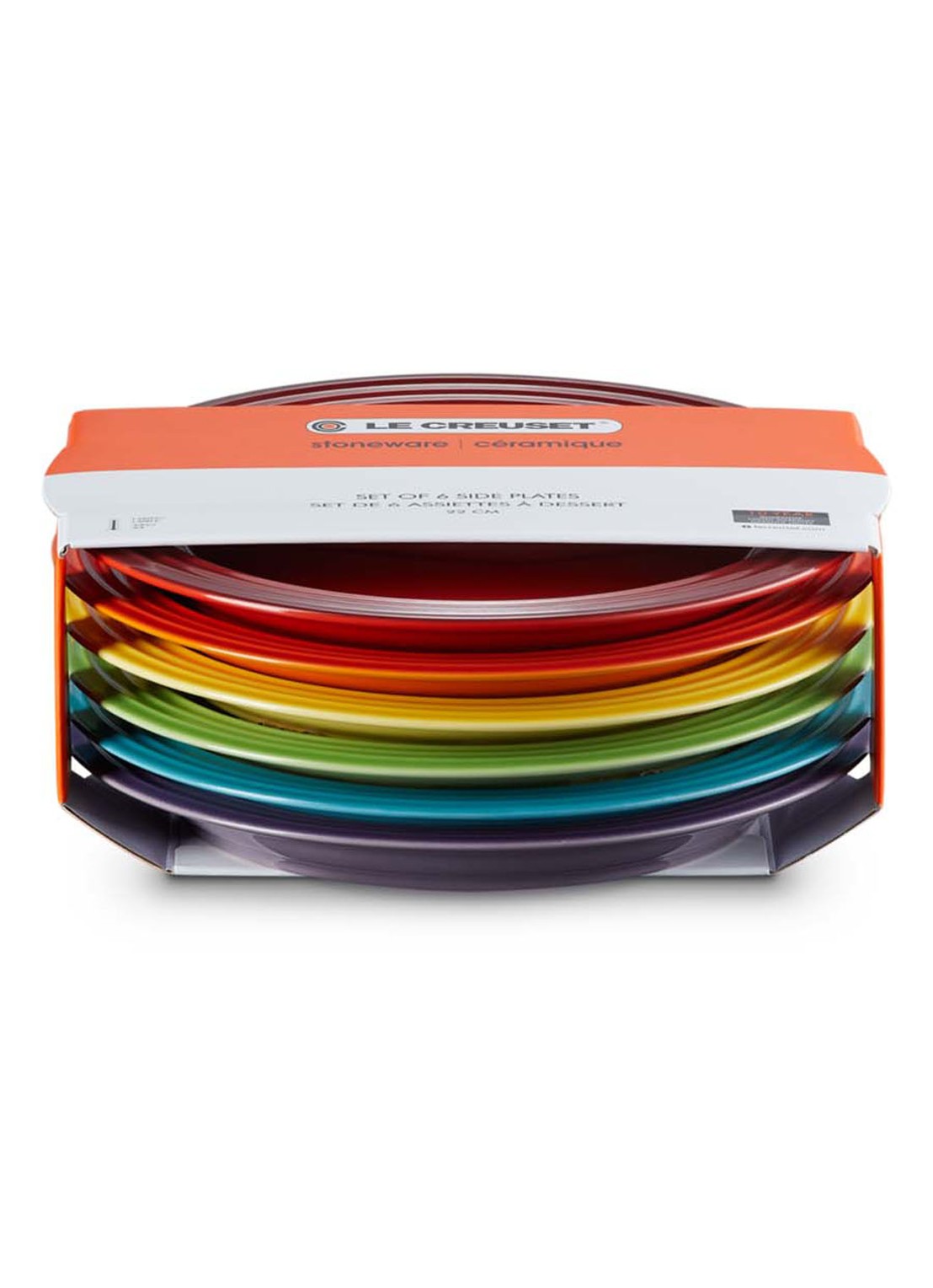 Le Creuset Regenboog ontbijtbord 22 cm set van 6 - detail 2 multicolour / multicolor