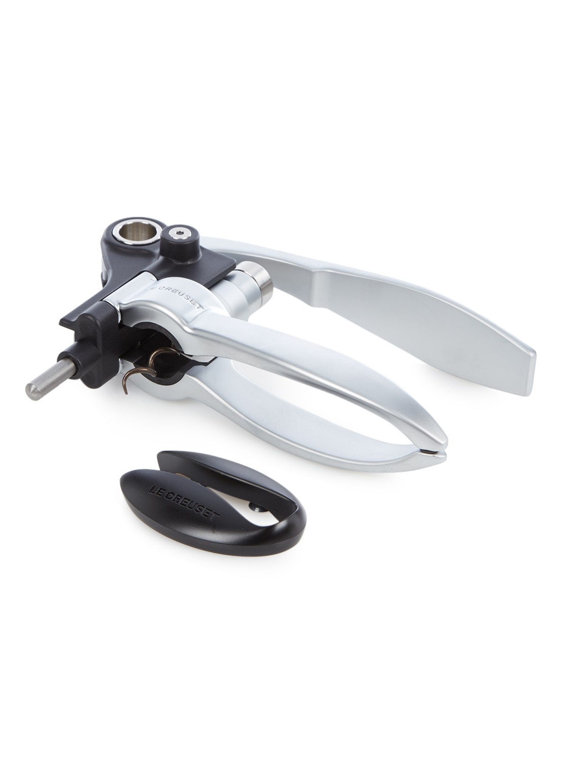 Le Creuset Screwpull LM-250 kurkentrekker 23 cm - voorkant satin chrome / zilver