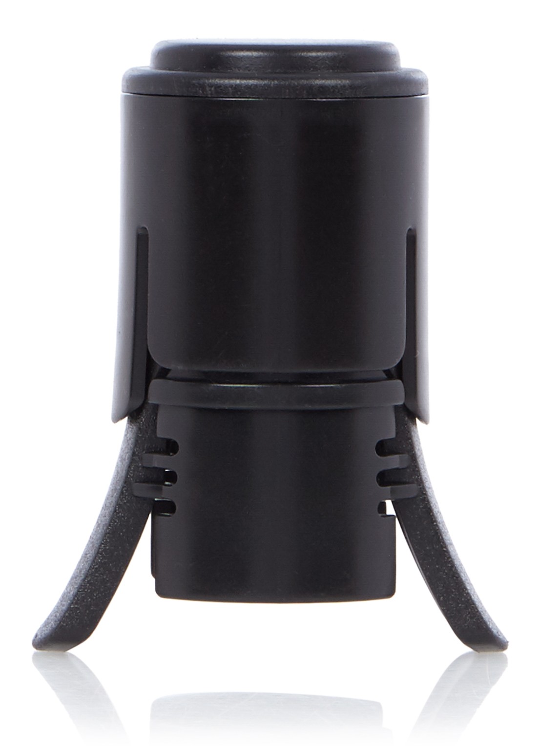 Le Creuset Screwpull stop voor mousserende wijn - voorkant mat zwart / zwart