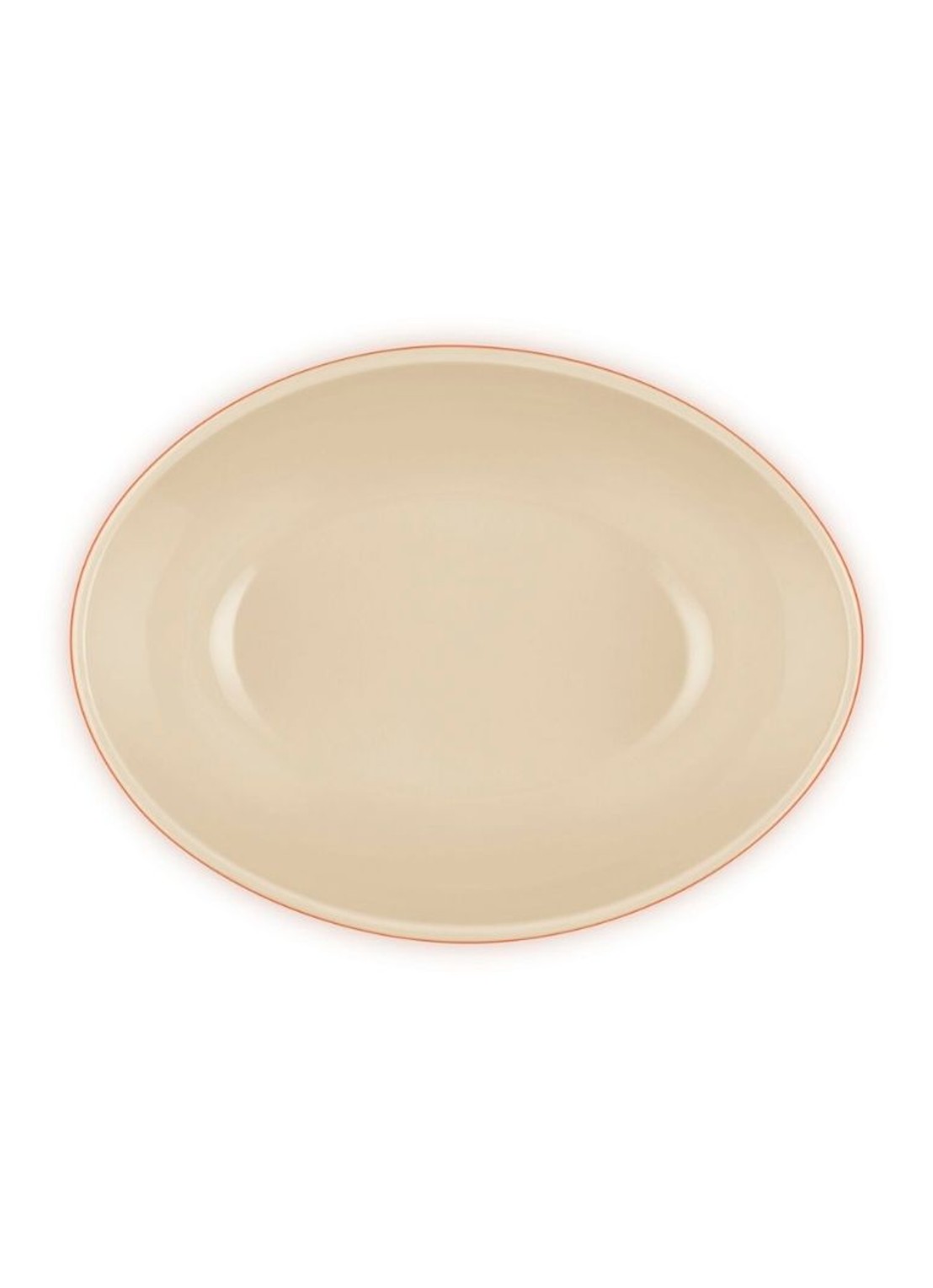 Le Creuset Serveerschaal 29 cm - detail oranjerood
