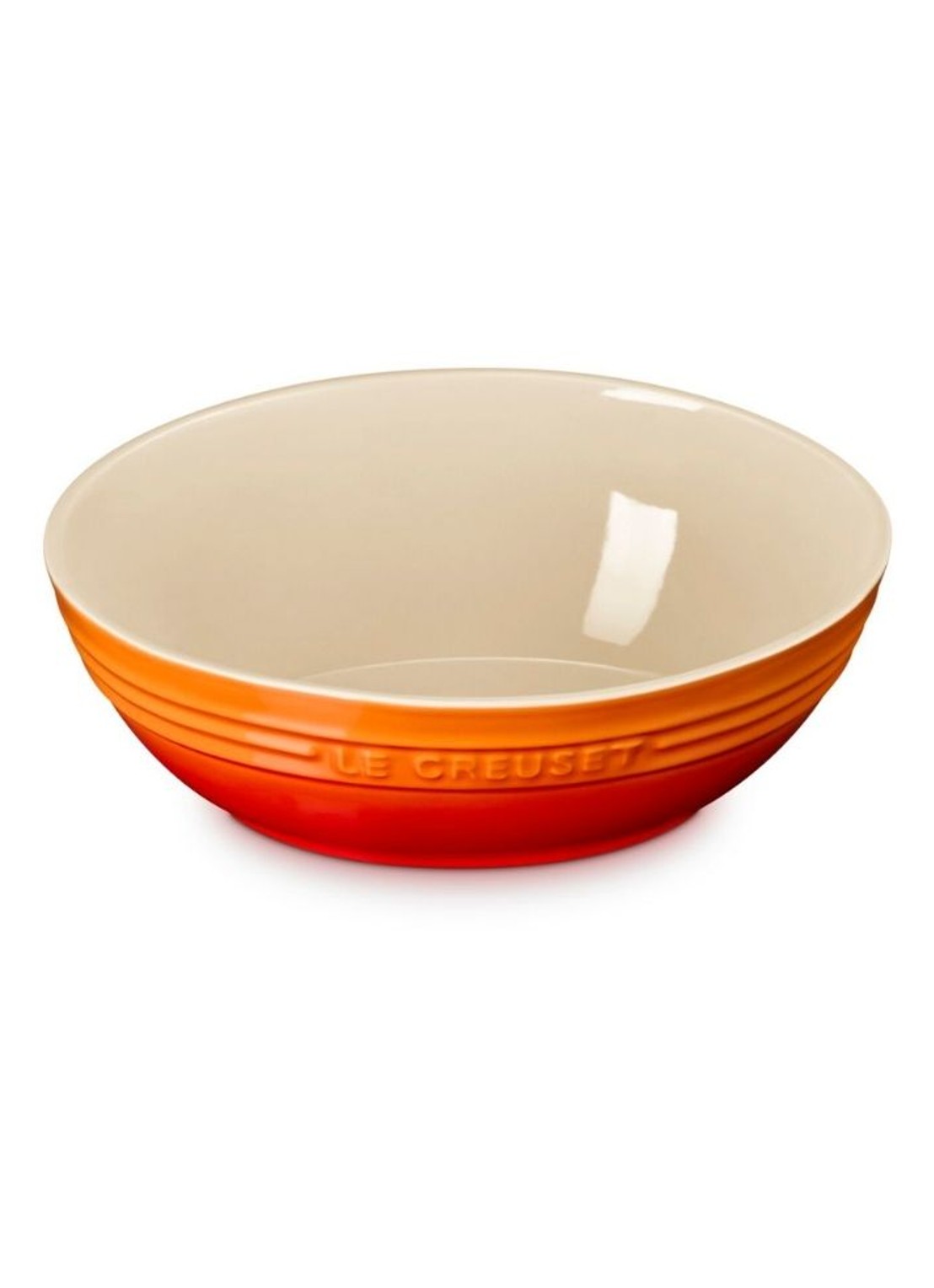 Le Creuset Serveerschaal 29 cm - voorkant 3 oranjerood