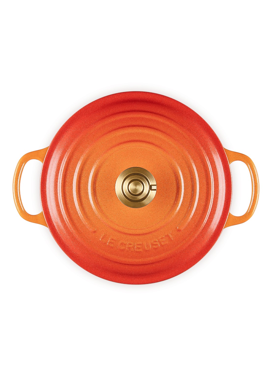 Le Creuset Signature braad-/stoofpan Ø20 cm - detail flamme dorée / oranje