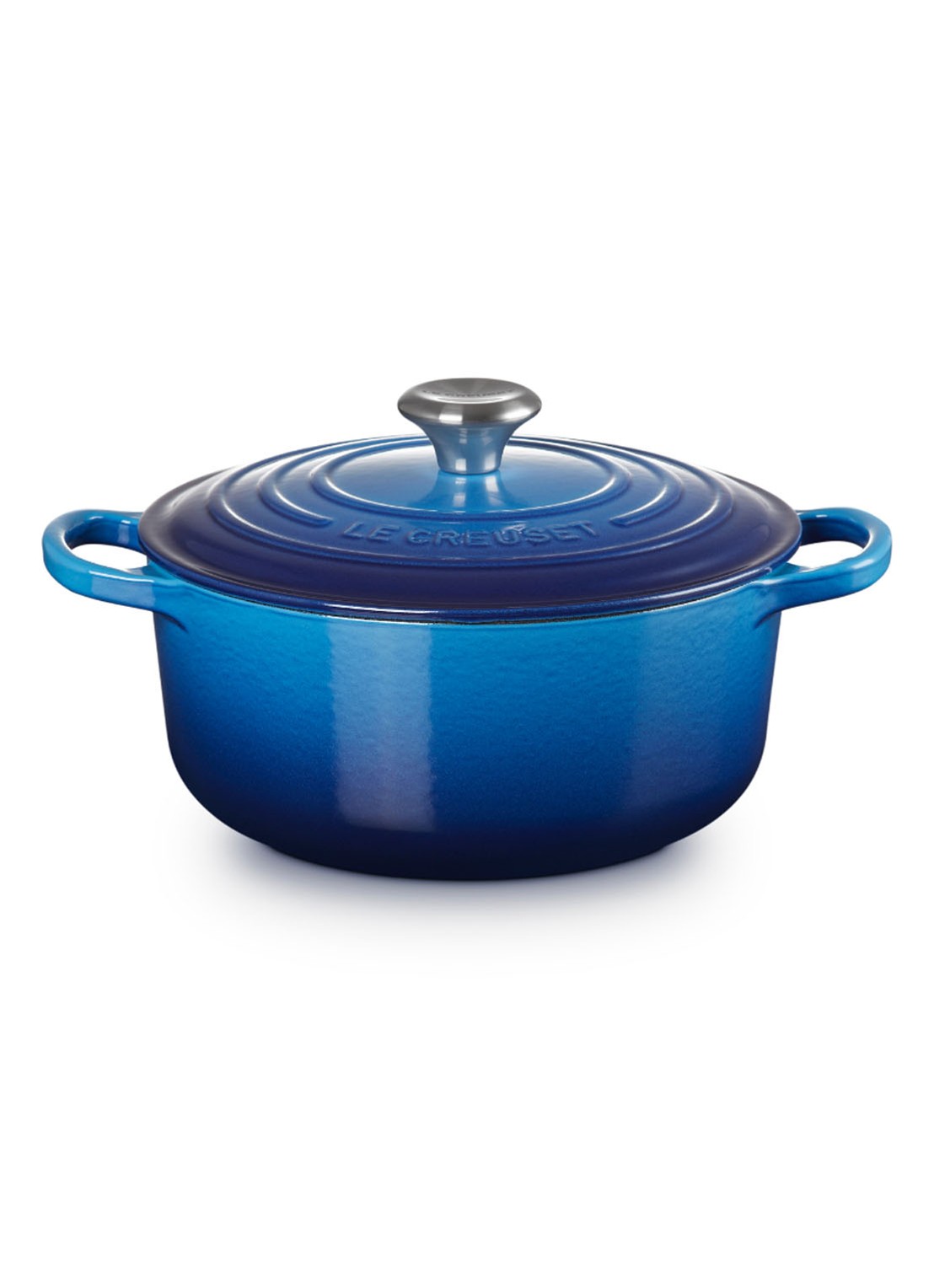 Le Creuset Signature braad-/stoofpan Ø20 cm - voorkant 2 azure / blauw