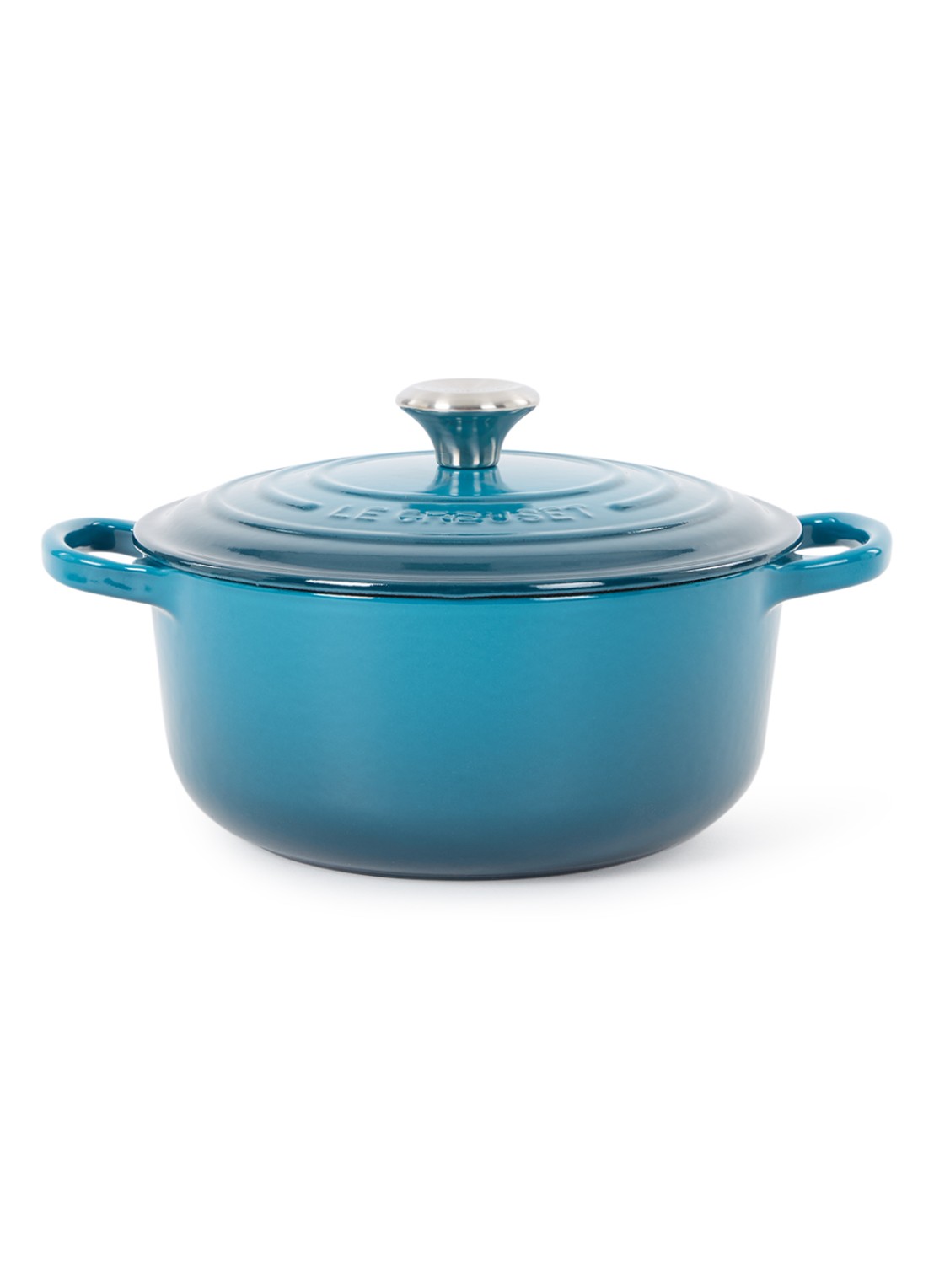 Le Creuset Signature braad-/stoofpan Ø20 cm - voorkant deep teal / blauw