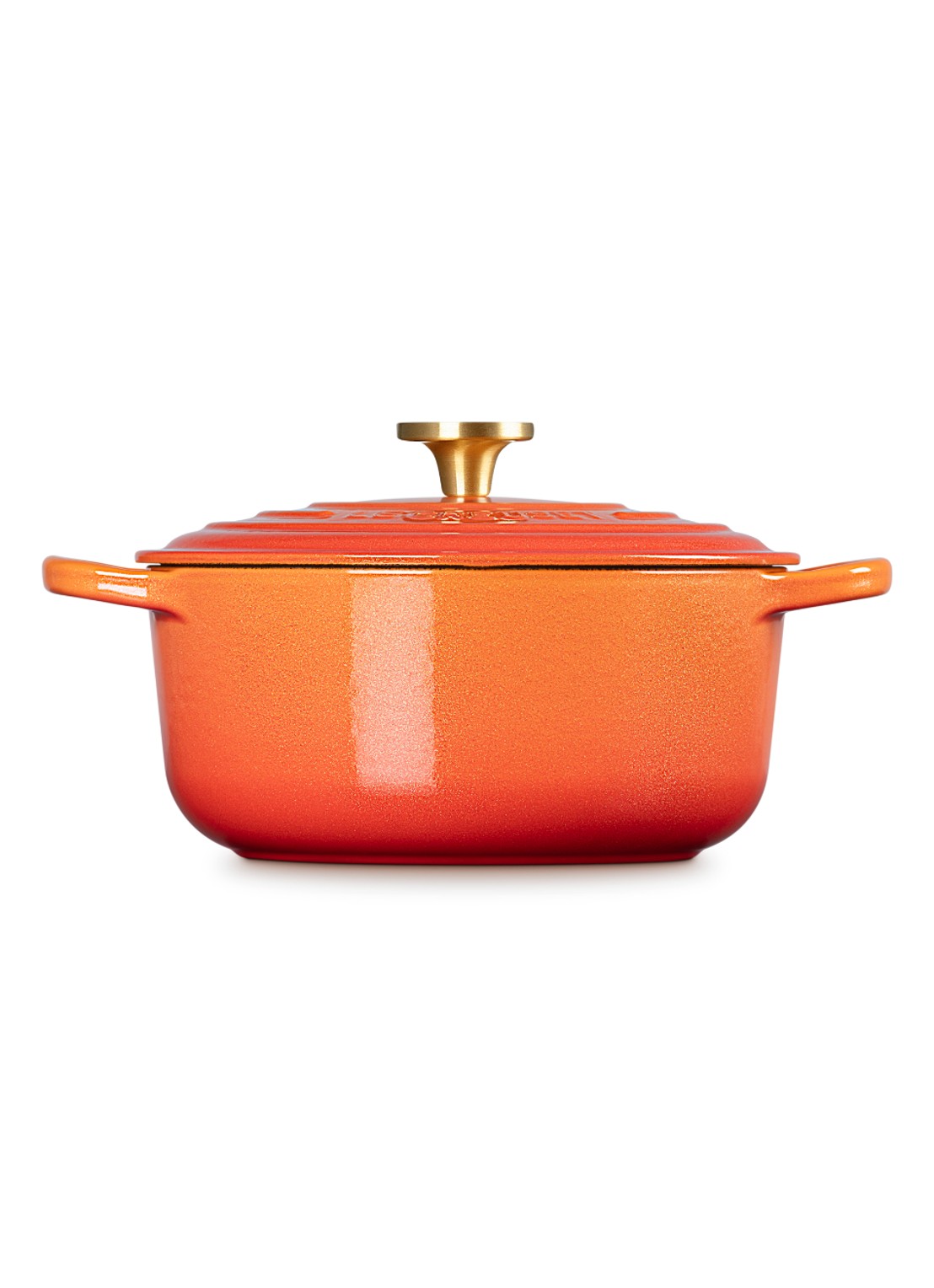 Le Creuset Signature braad-/stoofpan Ø24 cm - detail flamme dorée / oranje